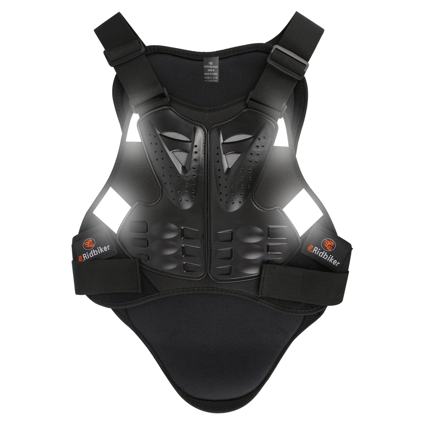Gilet De Protection Poitrine/dos Pour Moto - Taille Réglable, Coque PE | Pour Motocross, VTT, équitation, Ski