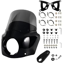 Motorcycle Fairing Windshield Kit, 5.75" Headlight Fairing 11" Smoked Motorbike Windscreen 35-41mm Forks Fit For Harley Iron 883 Sportster 1100 1200