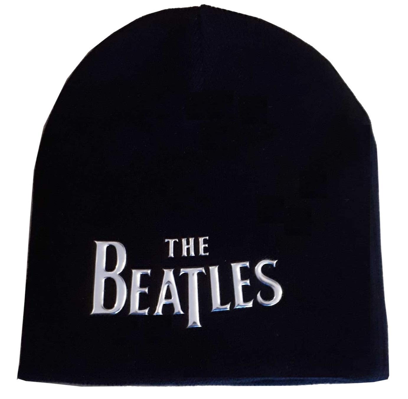 Rock Off Officially Licensed Products Men's Black The Beatles Beanie Hat Drop T Beatles Logo Official