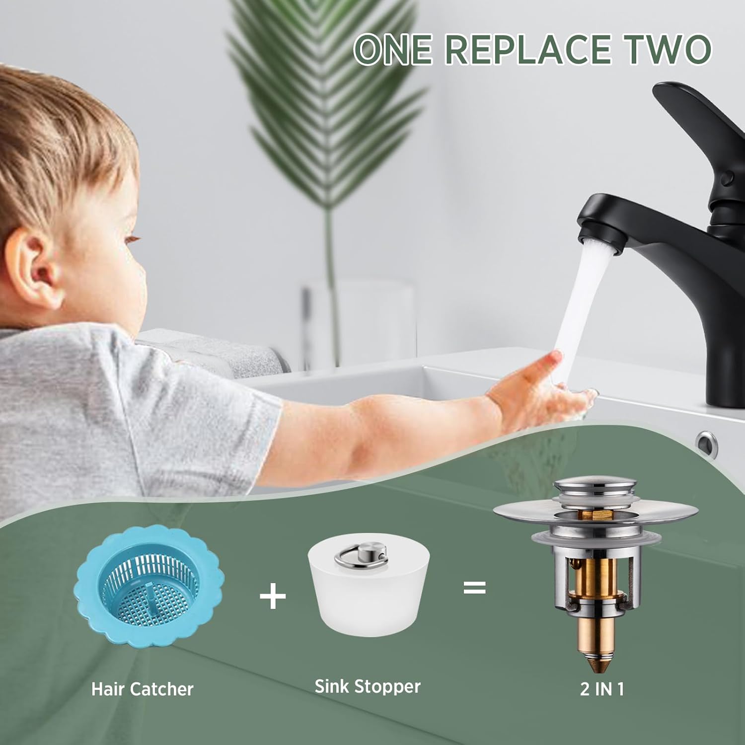Universal Bathroom Sink Sper - Brushed Niel Up Drain Sper for