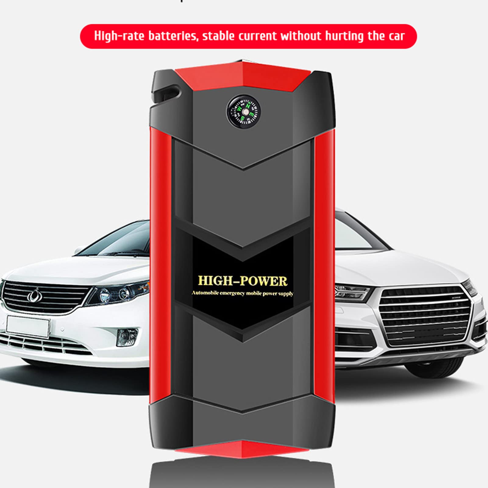 FAXIOAWA Arrancador de batería de Coche de 12V, Cargador de batería 1000A, Dispositivo de Arranque de Refuerzo de Coche para Banco de energía portátil de Emergencia, Amarillo
