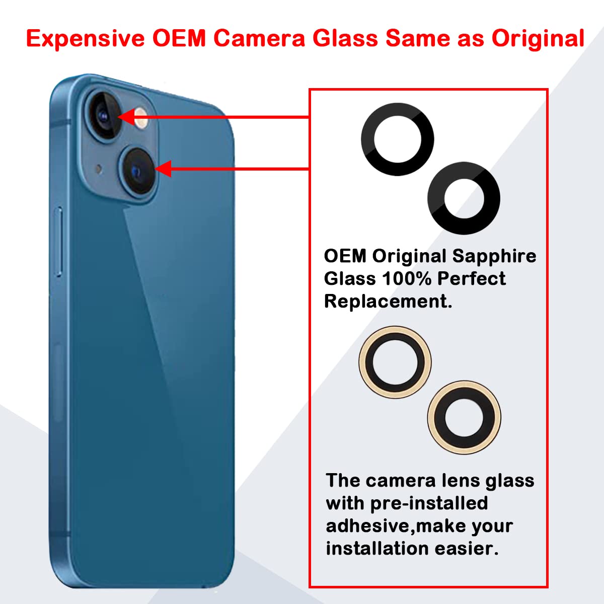 Amazon.co.jp: Phoupair オリジナル OEM バックリアカメラ ガラス