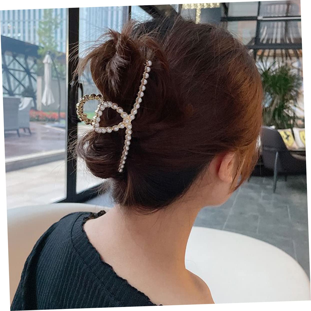 FRCOLOR 6 Stück Perlen Haarnadel Clip Haar Accessoires Für Mädchen Perlen Haar Kiefer Kiefer Klemmen Haarspangen Herz Haar Klauen Damen Kopfschmuck Große Haar