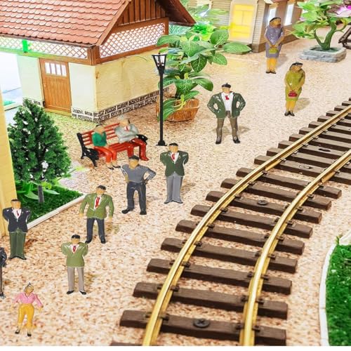 150 Stück Mini Person Figurine 1:100, Modellbau Figuren, Bemalte Sitzende, Miniatur Kunststoff Personen, Mini Menschen für Miniaturszenen, Zug, Eisenbahn, Sandtisch, Maßstab