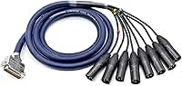Cabo DB25 macho para 8 canais XLR 3 pinos macho cobra, D-Sub Snake Cable Patch Bay Interface Cabo modular para gravação de estúdio, console de mixagem, microfones (2 metros)