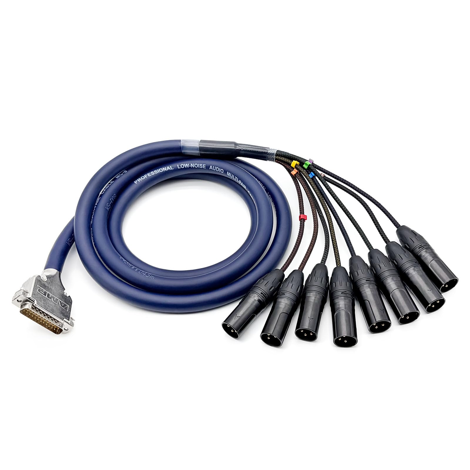 Cable de serpiente DB25 macho a 8 canales XLR macho de 3 pines, cable de serpiente D-Sub, cable modular de interfaz de bahía para grabación de estudio, consola de mezcla, micrófonos (6.5 pies/2