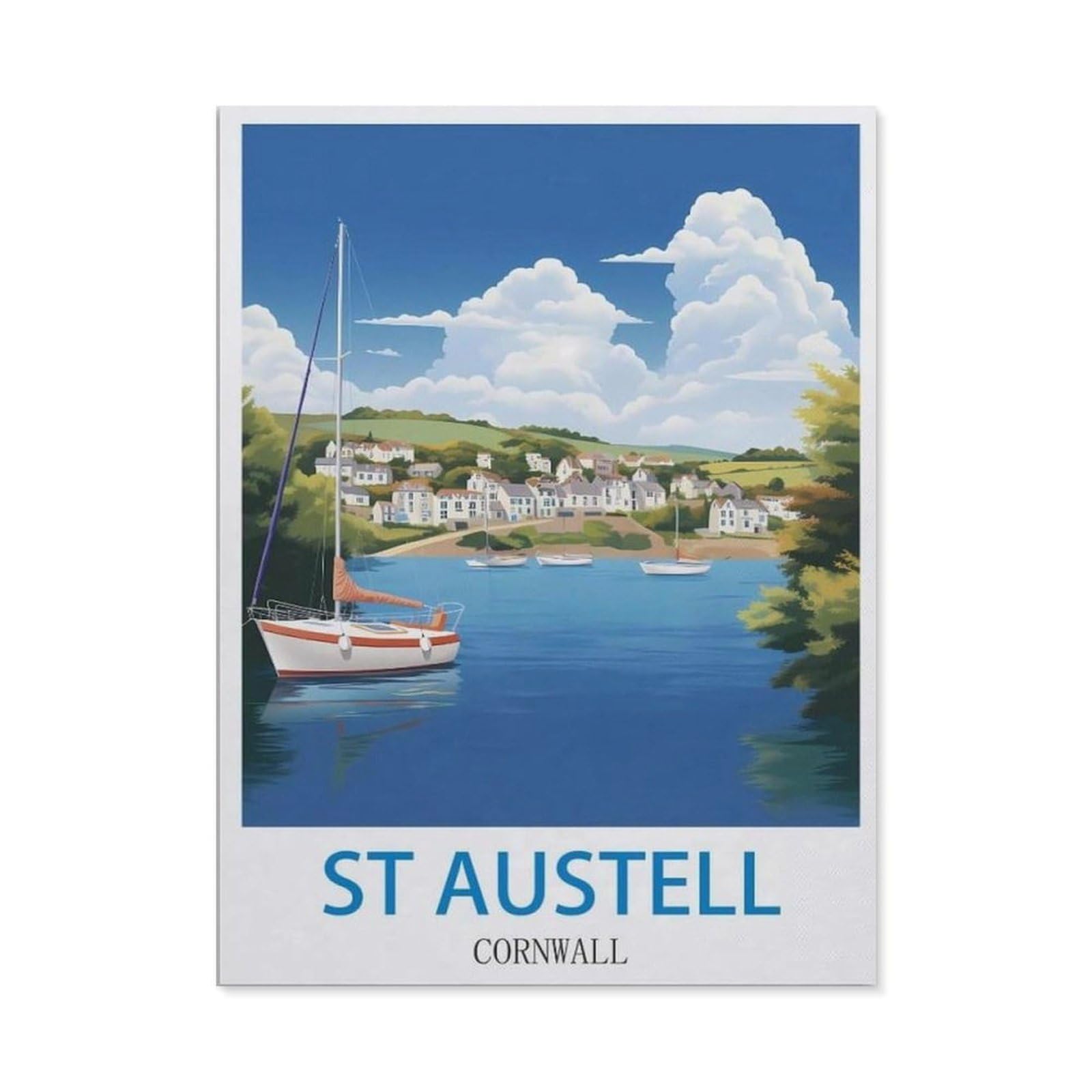 BEAYODKP 5D DIY Full Round Drill Diamond Painting，St Austell Cornwall