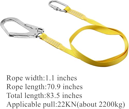 Miniatura 3 de WILDKEN Cordón de seguridad, arnés de escalada al aire libre, cuerda de protección contra caídas, ganchos grandes a presión, mosquetón (amarillo 2)