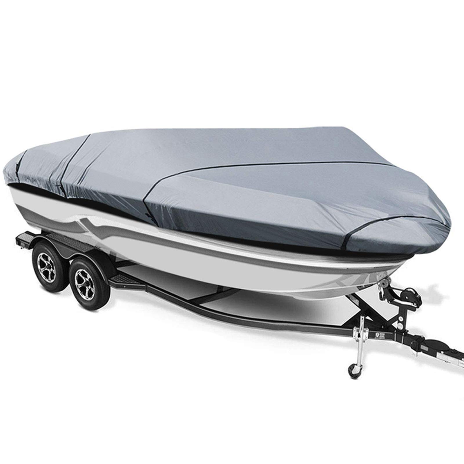 Telo copribarca Trailable 600D Marine Grade V-Hull Tri-Hull Runabout (Grigio 670 * 254CM)