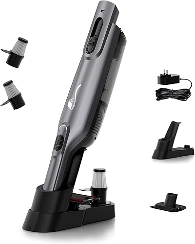 Miniatura 1 de Aspiradora de mano recargable, aspiradora de mano ligera, inalámbrica, potente succión, vacío de un solo toque, luces LED, gran taza de polvo para