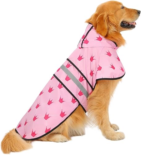 HDE - Impermeable con capucha para perros y cachorros, tallas S-XL (Princesa, talla M)