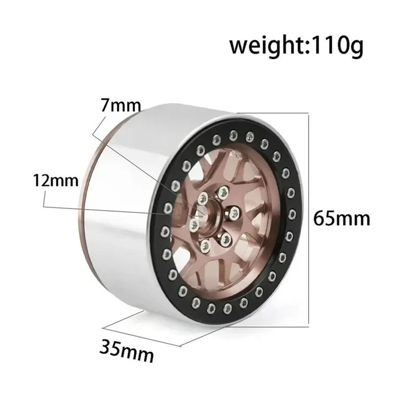 RC Beadlock Wheel Rim Hub 2. Metallo Per Axial Per SCX10 Per Wraith Per Capra RR10 RBX10 Per Traxxas Per TRX4 1/10 Auto Aggiornamenti Parti Ricambi Modellini RC