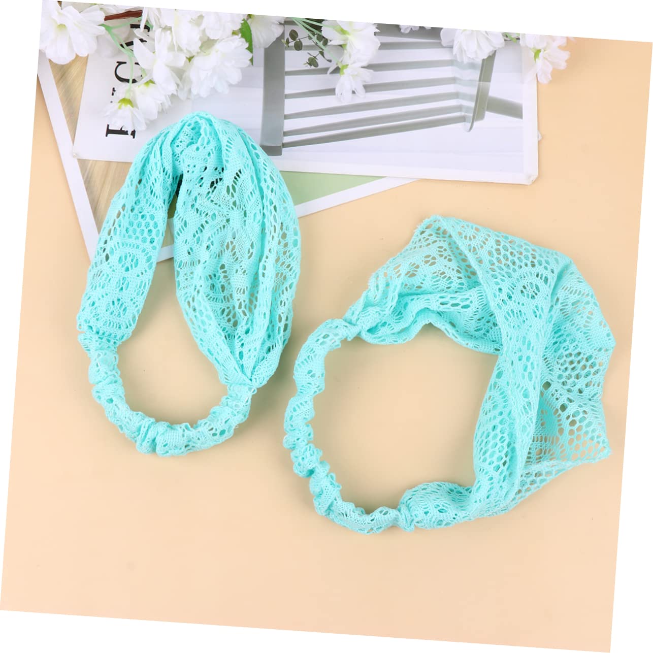 DOITOOL 6pezzi Fascia Per Pizzo Floreale Da Larga Ed Elastico Accessorio Elegante Per Donne e Ragazze Perfetta Per Cerimonie e Occasioni Speciali Blu