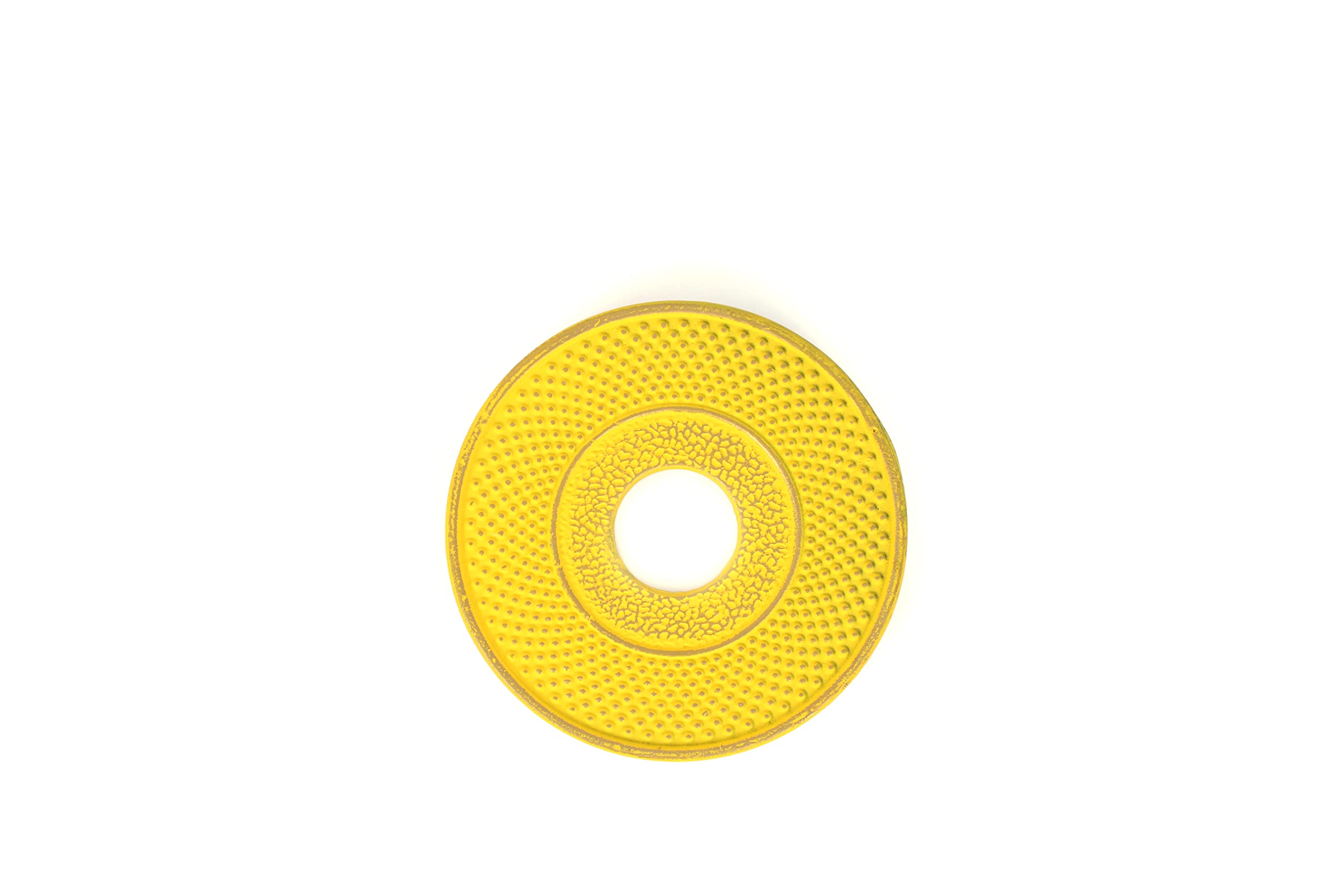 ECHTWERK Service à thé en fonte, théière 0,8 L avec passoire amovible, théière avec soucoupe, set de théières au design vintage pour la préparation de thé en vrac, jaune