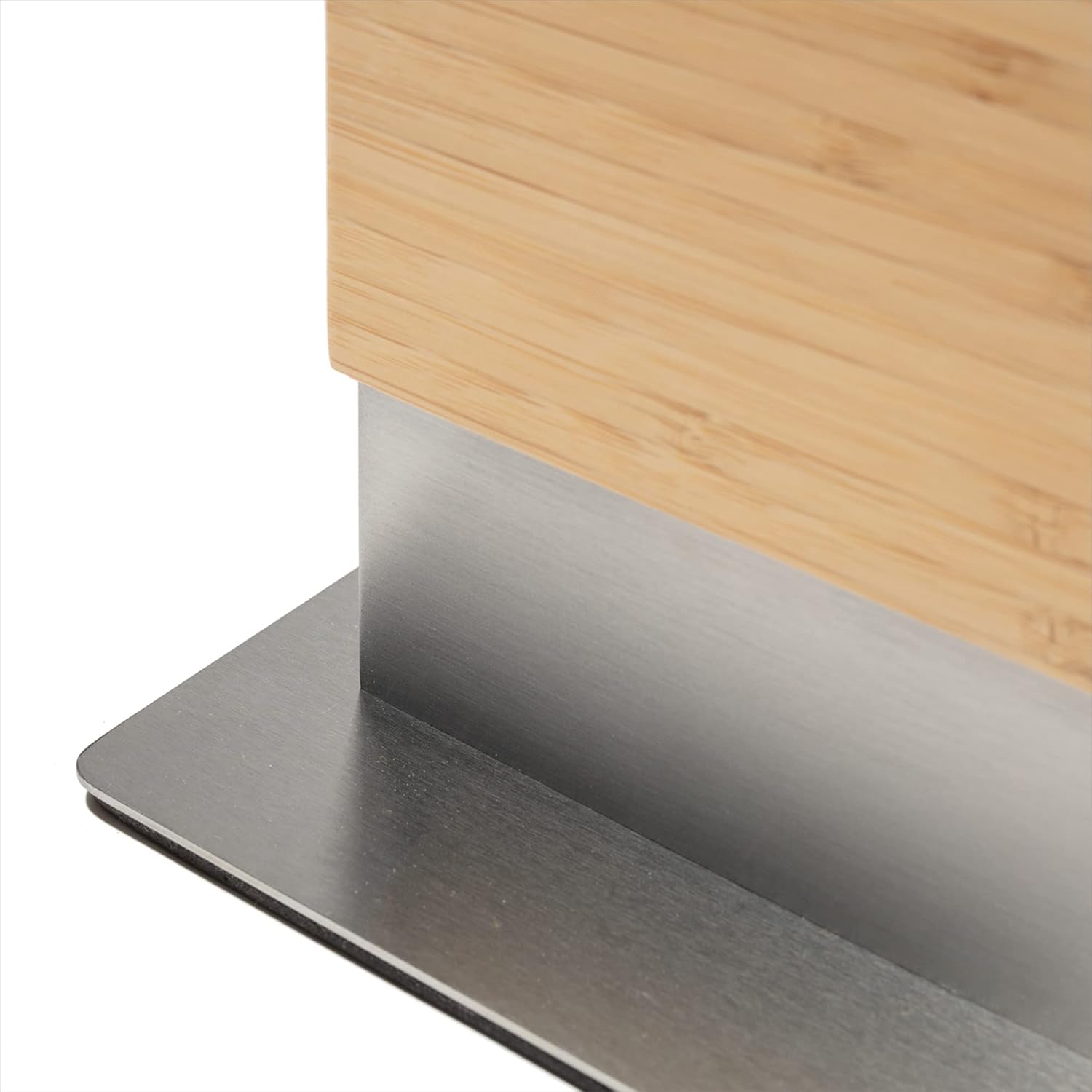 Coninx Magnetic Knife Holder with display stand, Double Sided Strong Magnetic Knife block for Kitchen counter top, Universal empty storage Organizer Block (Bamboo Wood)