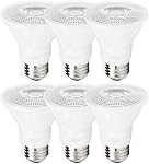 PAR20 LED Bulb, E26 Base, 7W 520 Lumens, 3000K Warm White, Dimmable Indoor Flood Light, 120V, PAR20 Replacement Bulbs for Track Lighting, Recessed Lights, Accent & General Home Lighting, Pack of 6
