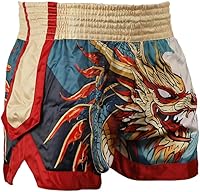 Vista 176 de Fluory - Pantalones cortos de lucha para muay thai, shorts de MMA, ropa de entrenamiento para lucha en jaula, grappling, artes marciales, kickboxing