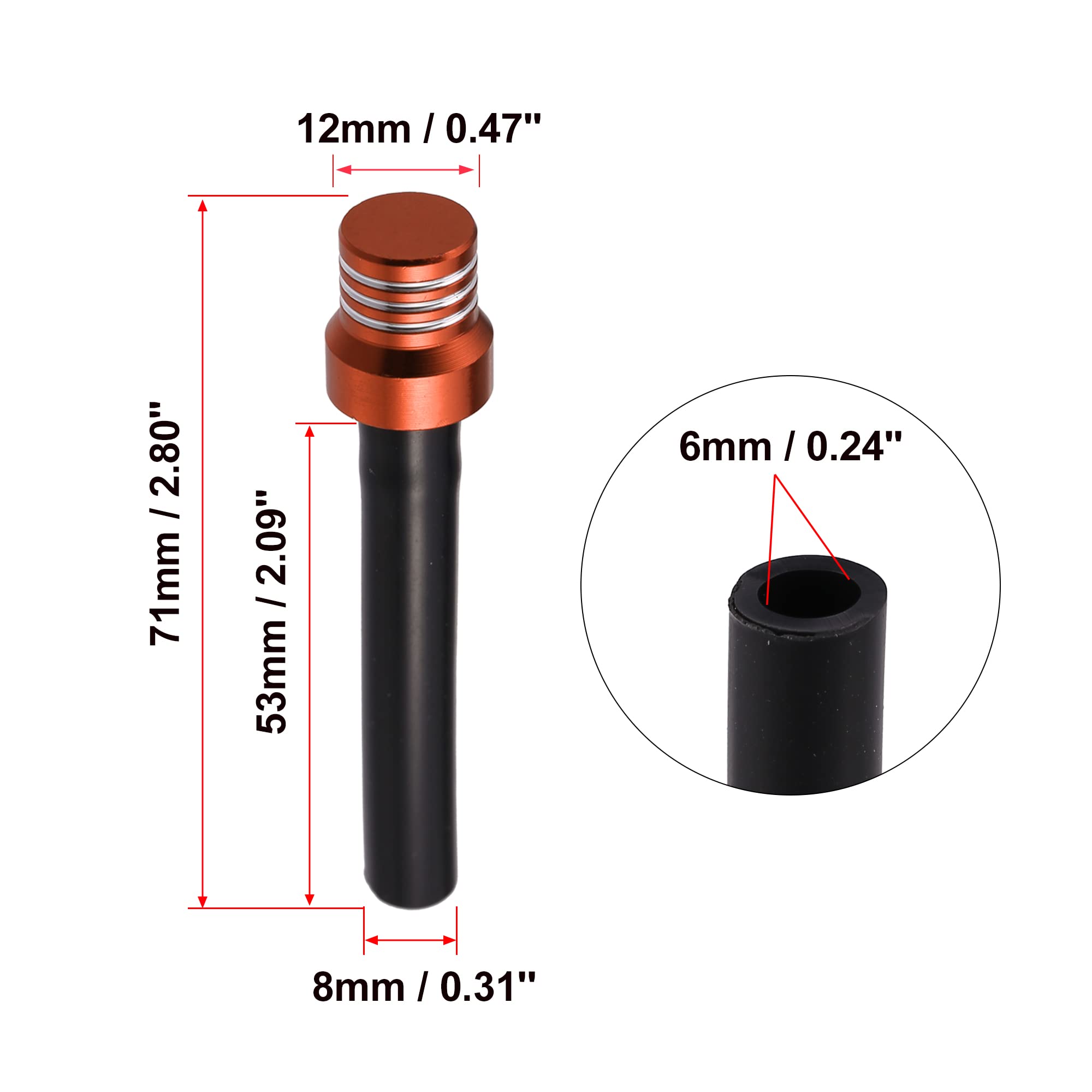X AUTOHAUX 6pcs Gas Tank Cap Vent Hose - One-Way Valve, Clear Tube Orange End, For ATV Dirt Bike Motorcycle - View #4