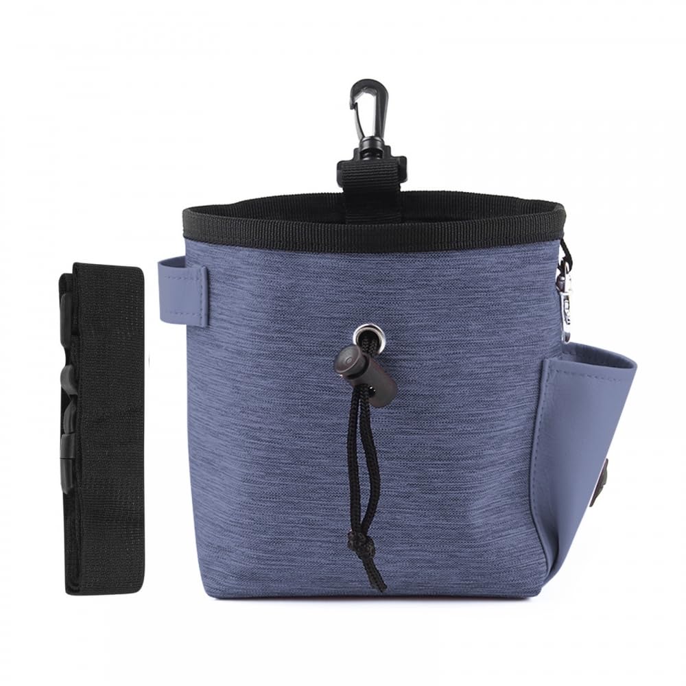 DONGKER Dog Treat Pouch Bag,Oxford Dog Training Bag with Carabiner & Adjustable Belt for Pet Puppy Walking Travel Outdoor