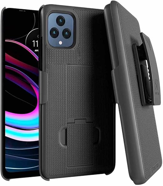Designed for T-Mobile REVVL 6 5G Case with Belt Clip Holster - Kickstand Cover Phone Case - Black