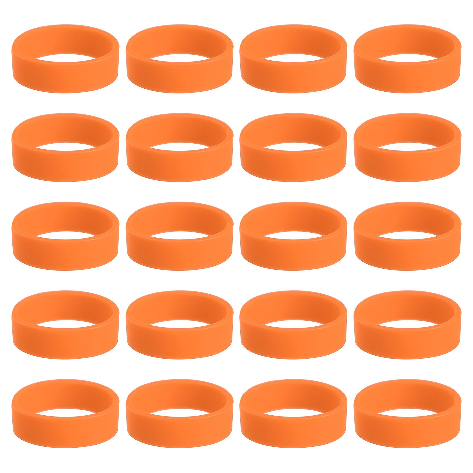 sourcing map 50Pcs Silicone Rubber Bands Non-Slip 1.22 Inch Flat Elastic Rubber Wrapping Bands for Books, Traps, Art, Cord Wraps, Orange