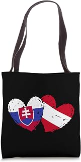 Slovakia Austria Heart Flag Slovakian Austrian Heritage Tote Bag