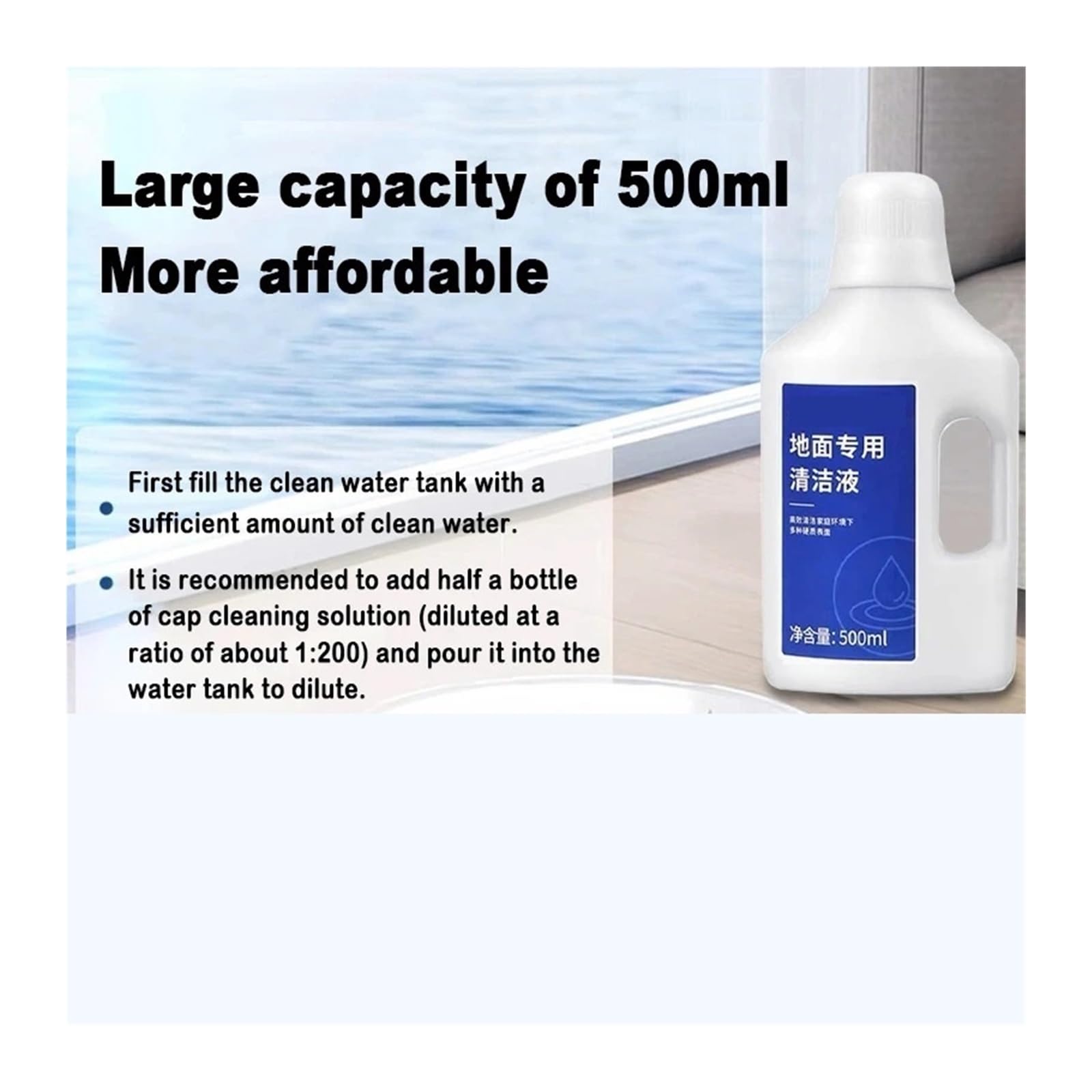 Liquido detergente for pavimenti con aspirapolvere, compatibile con Dreame, | Parti X40/X30 Ultra/ L10s Pro Heat Ultra W10/D10 Plus/D9/L10 Pro/D9Pro/D9Max(1PCS)