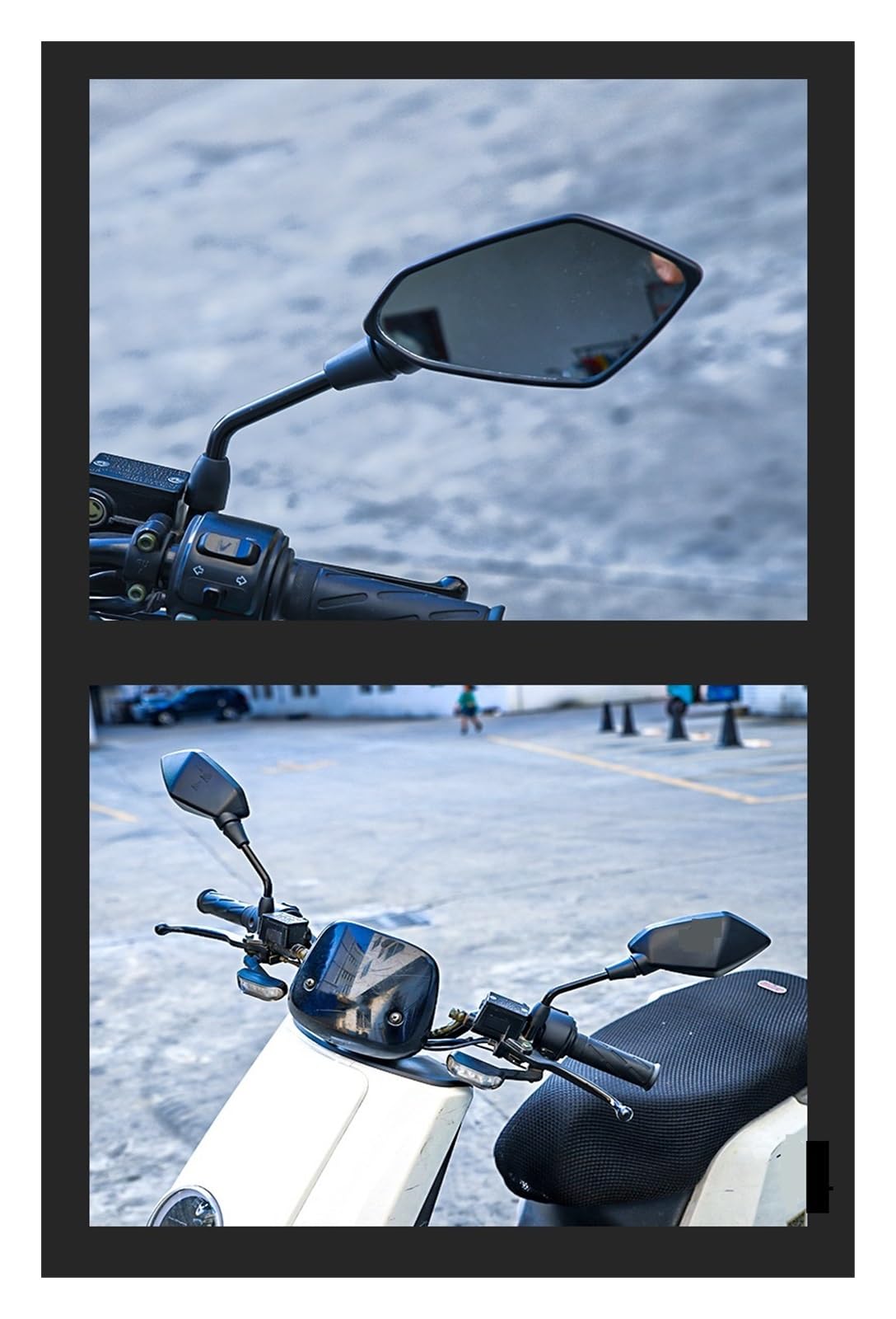 2 Pièces/Paire Rétroviseur Moto Scooter Motocross Rétroviseurs Électrombile Arrière Rétroviseur Convexe 8/10mm Fiber De Carbone Rétroviseur Garnitures
