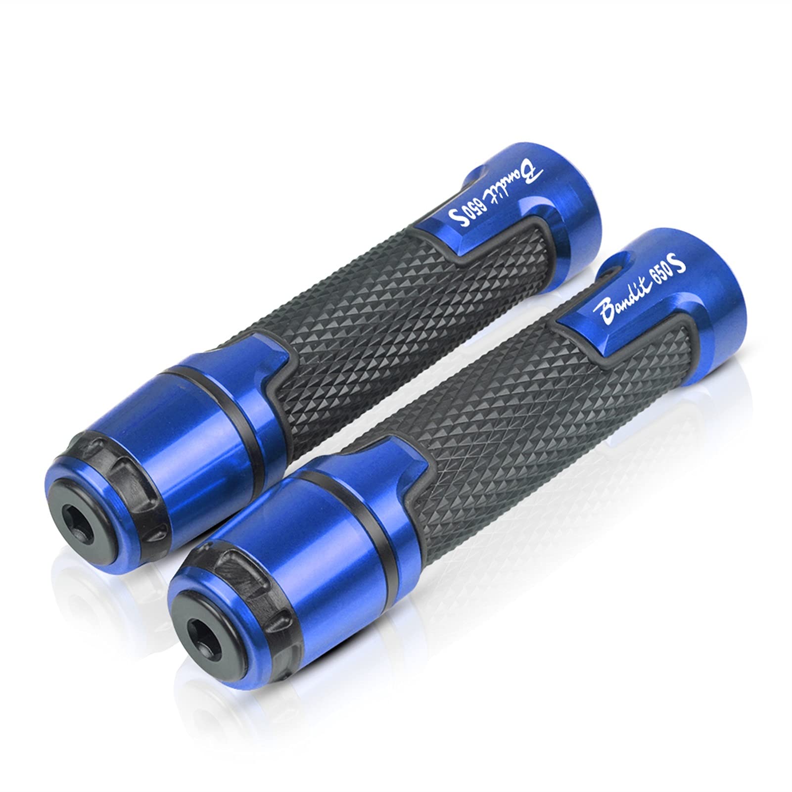Moto Impugnatura 7/8 "22 Millimetri Moto Manubrio Grip Handle Bar Moto Manopole del Manubrio per Suzuki GSF Bandit 650S 2007 2008 2009 2010 2011 2012 (Color : Blau)