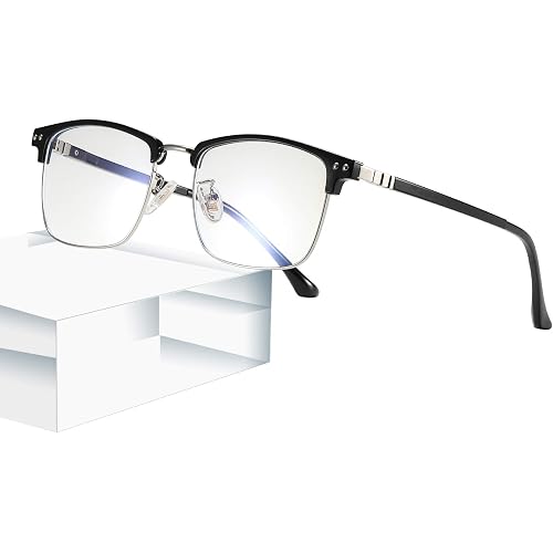 GUZTAG Blue Light Blocking Glasses - Square Computer Glasses Women/Men Eyeglasses Frame，Anti Eyestrain Computer Game Glasses