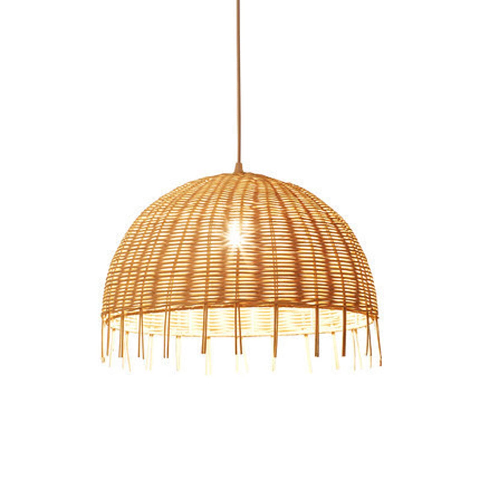Lustre en bambou Gyuann suspension rétro faite à la main pour le salon