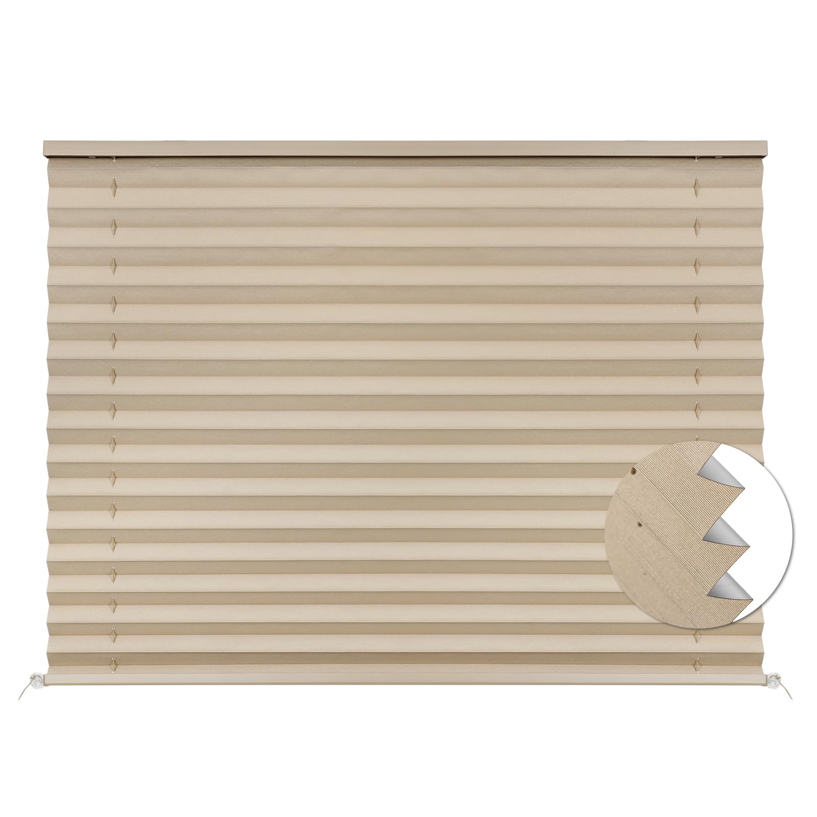 SEEYE RV Blinds, Blackout RV Curtains for Camper Window 17'' W * 24'' L RV Pleated Shades Camper Blinds with Aluminum Foil, RV Accessories Window Coverings for Travel Trailer Window Shade, Cappuccino