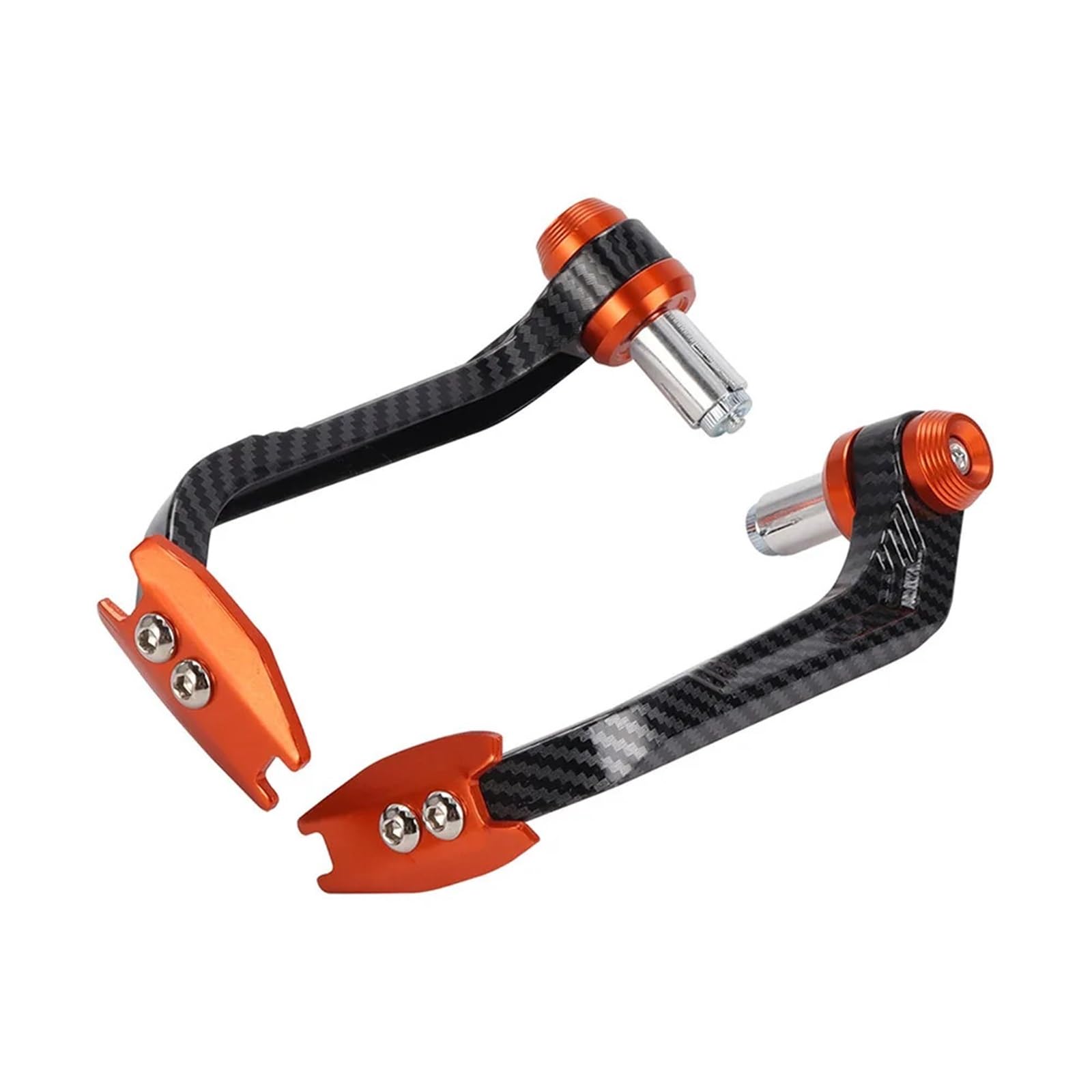 NOAUQWTV Clutch Lever Hand Guard Protector Motorcycle Handlebar Brake Clutch Lever Hand Guard Protector Gear Modification Accessories Handguard Shield Motorcycle Handguards(B-Carbon-Orange)