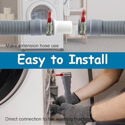 Miniatura 6 de TTFLEX Manguera universal de drenaje para lavadora, kit de extensión de manguera de drenaje para lavadora con 1 adaptador de extensión y 2