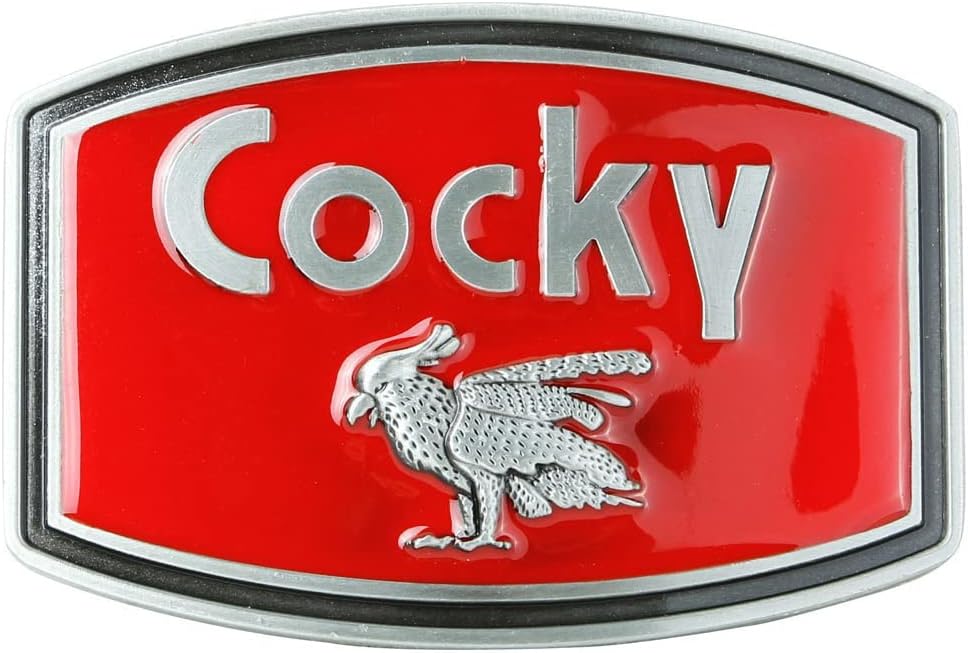 Cocky Die Cast Chrome Finish Metal,Western Belt Buckle American indian Style (red), Size:Buckle:Approx 3.5"x 2.7"(9cm x 7cm)
