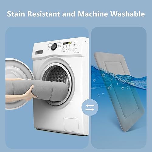 Miniatura 5 de Magic Dog Tapete suave para cama grande, 42 pulgadas, lavable a máquina, con parte inferior antideslizante, color gris
