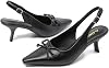 Tacones bajos tipo kitten con moño y pulsera trasera para mujer, punta afilada, para boda 7