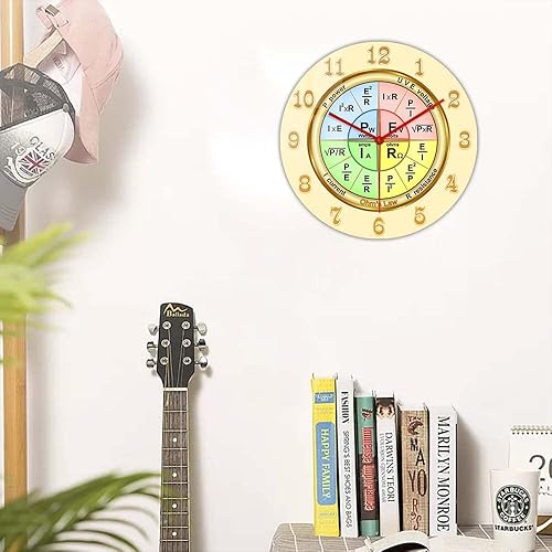 Miniatura 8 de Reloj de pared de 15 pulgadas con corriente alterna de corriente alterna de Ohm, reloj de pared silencioso de cuarzo sin tictac, funciona con pilas,