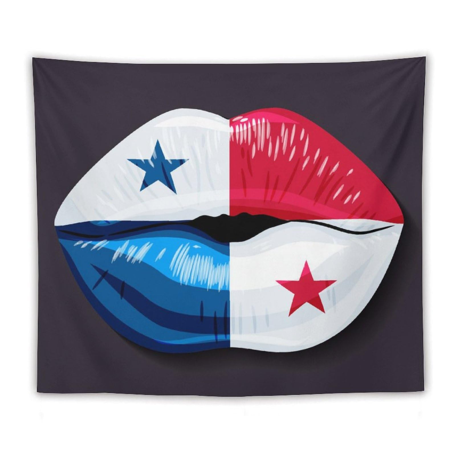 XingFox Panama Flag Lips Tapestry Wall Hanging, National Flag Art Wall Decoration Tapestry, For Bedroom Living Room Dorm Home Decoration, 50"x60"