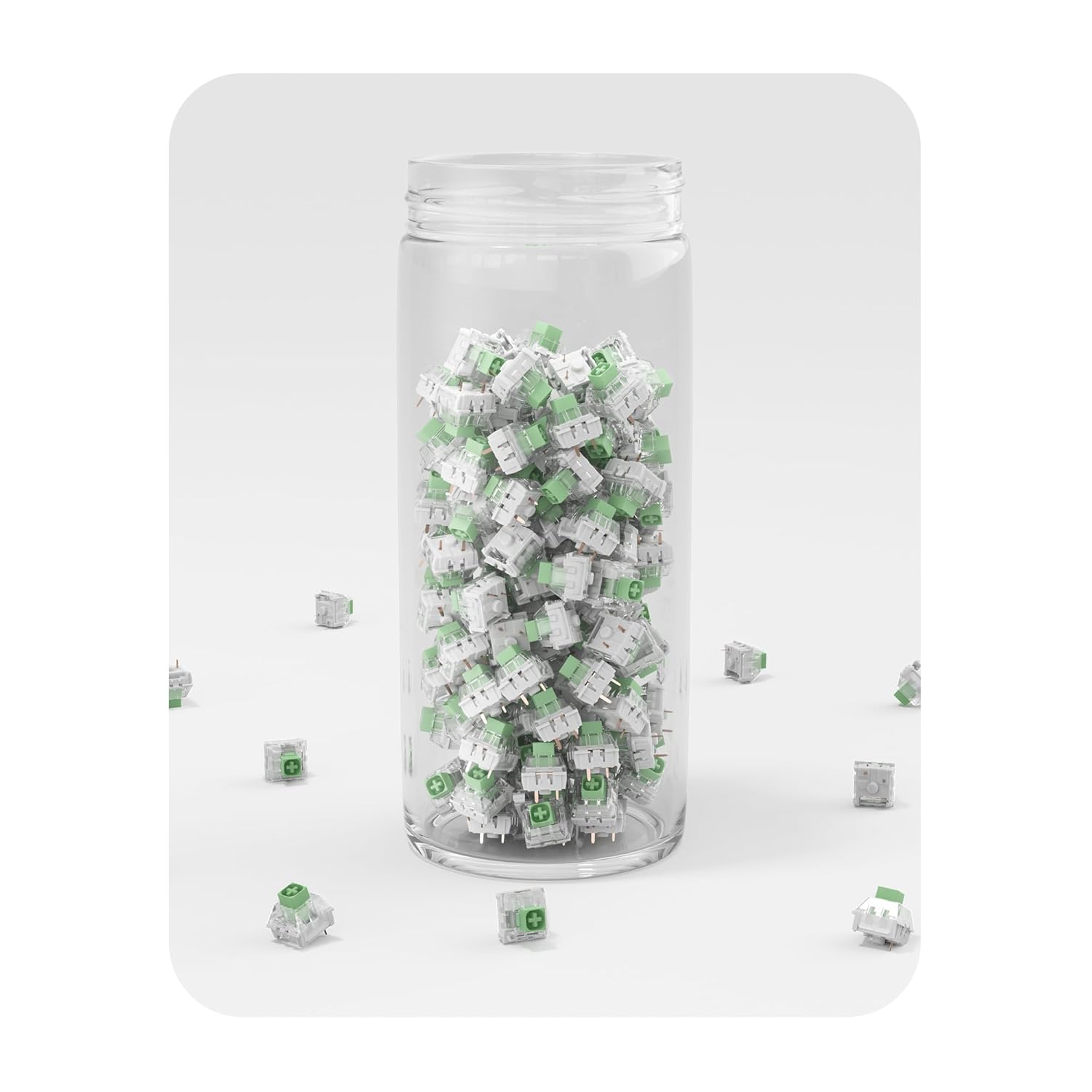 Kailh Box Jade Mechanical Switch Set – 110PCS Clicky Switches, 50g Actuation Force, 3.6mm Travel, MX-Compatible 3-Pin, SMD LED Support, for Typists, DIY Builds & Custom Keyboards