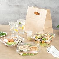 Vista 3 de Restaurantware Thermo Tek - Recipientes de comida para delicatessen de 24 onzas, 100 recipientes con tapa con bisagras antivaho – Rectangular