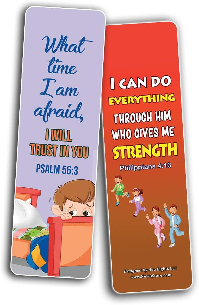 Short Bible Verses for Kids Bookmarks (60-Pack) - Great Way for Kids to Learn The Scriptures