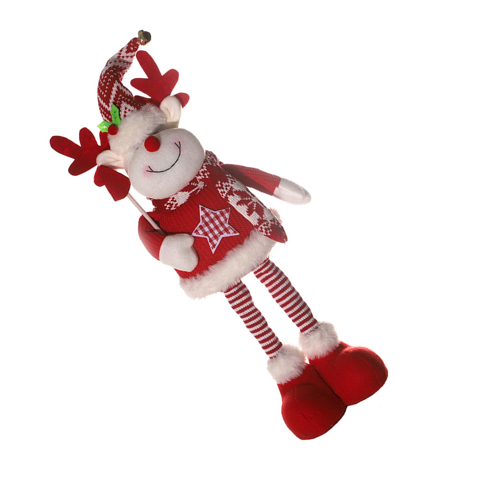 Elnwnnkc Elk Telescopic Santa Dolls Christmas Home Decoration Festival Ornament Gifts Practical Accessory For Household Use Soft Knitting Fabric Ornament