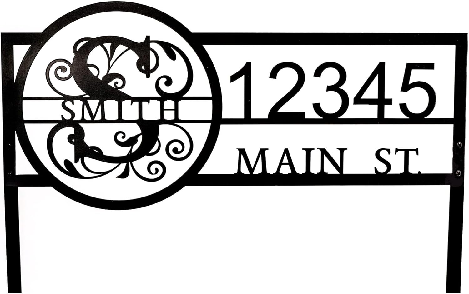 Montague Metal Products - Custom Address Sign with Monogram - 13 Color Options! - WALL or LAWN - Metal Address Sign - Monogram - Last Name Sign with House Number - Easy to Install - Housewarming Gift