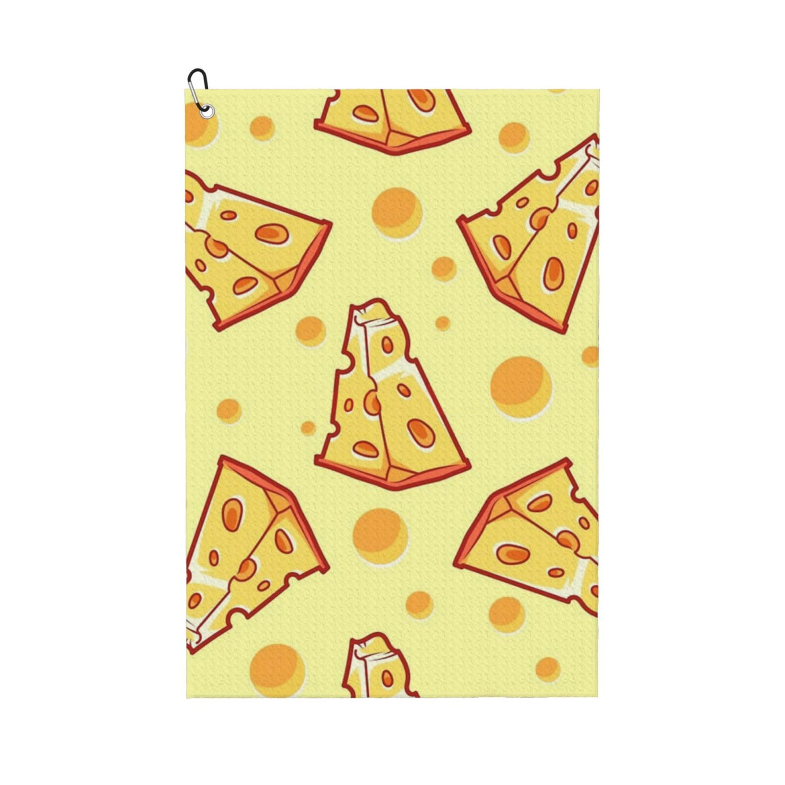 Hnnkloy Cheese, 16x24 in Portable Waffle Golf Towels with Carabiner Clip for Golf Bag