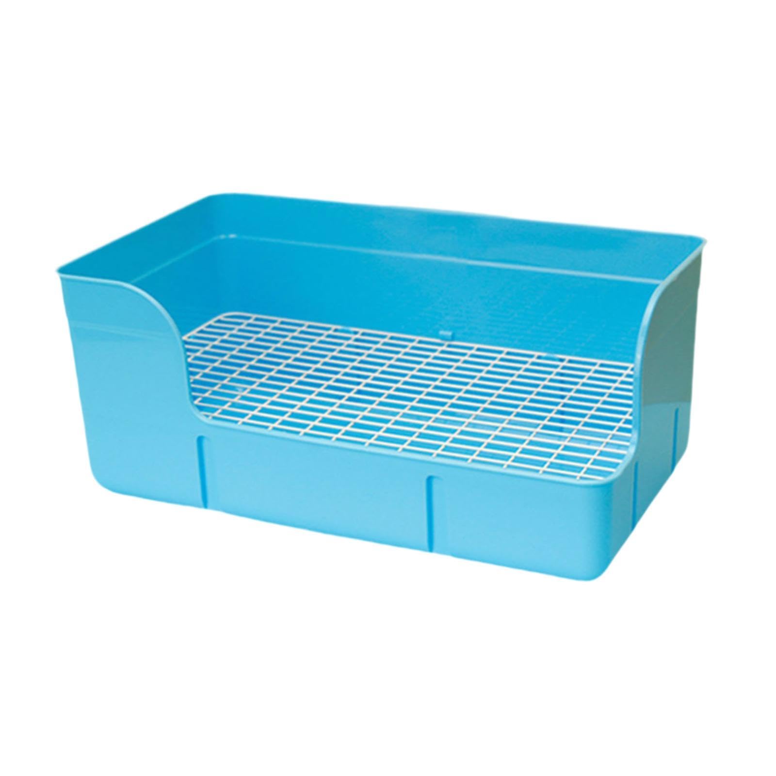 Kaninchen Toilette, Ecktoilettenbehälter für Kleintiere im Käfig, Blau