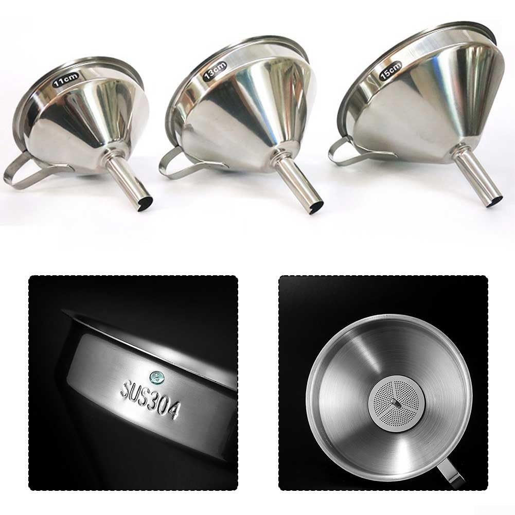 Imbuto In Acciaio Inox Con Manico - 3 Misure (11,13,15cm) Per Cucina E Non Solo - Foto 4