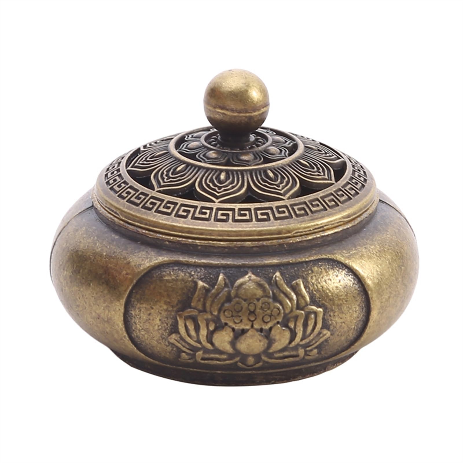 Classical Antique Three Legged Incense Burner Household Indoor Decorative Zen Sandalwood Carving Decor