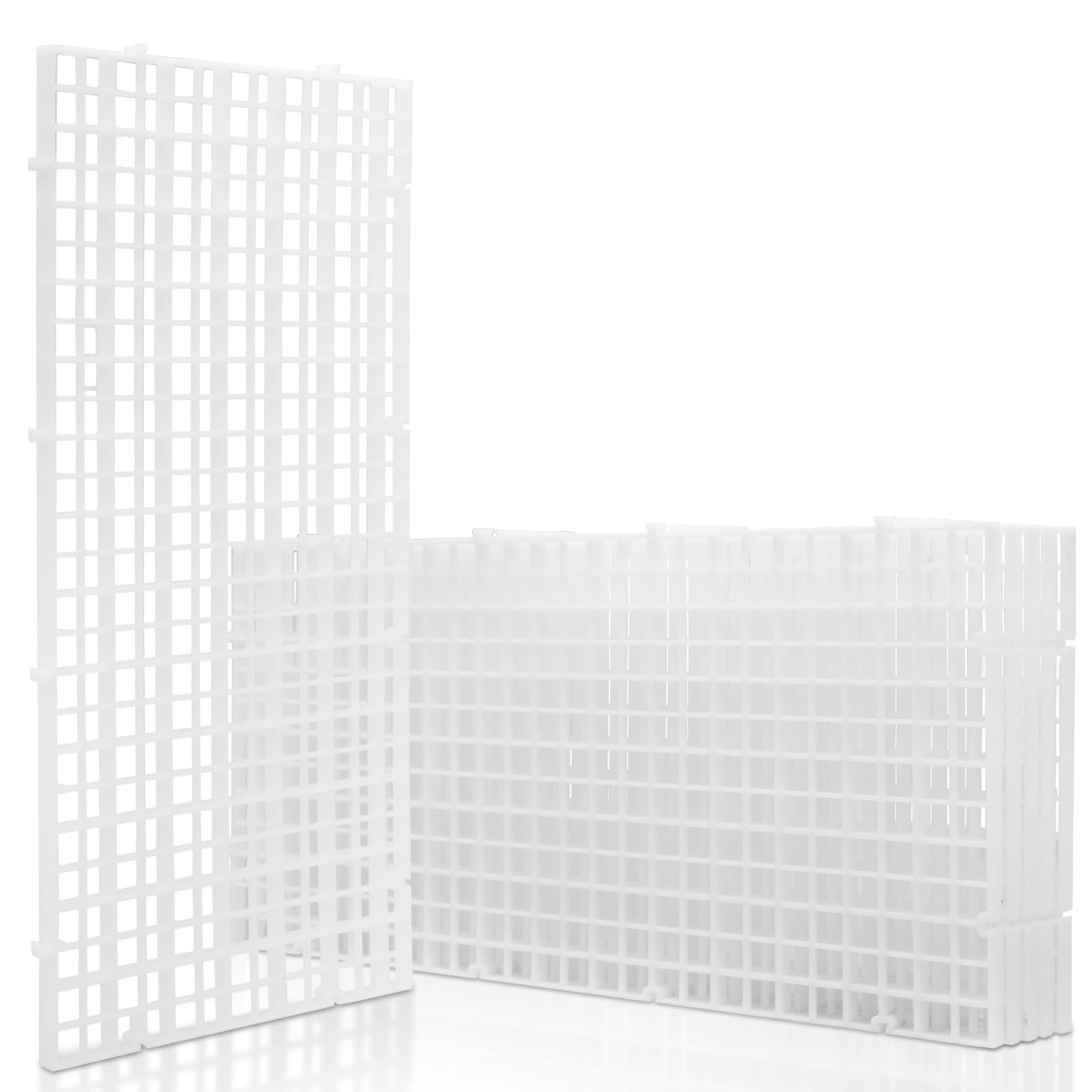 LINLAN 6 pièces grilles en Plastique pour Aquarium - 15 x 30 cm - Séparateurs pour Aquarium - pour Filtration et Protection du Fond - Blanc - sans Accessoires