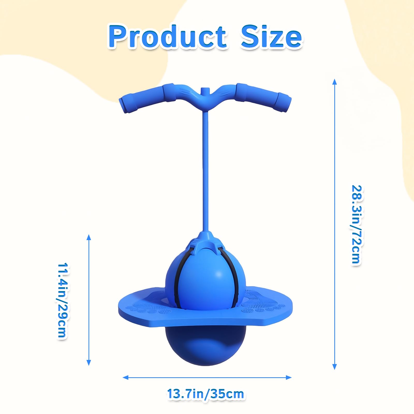 Balones Saltadores, Pelota-Salto Inflable con Bomba, para Uso en Interiores y Exteriores, Pelota-Saltarina Juguetes Regalos para Fiestas y Cumpleaños (Azul) — view 2